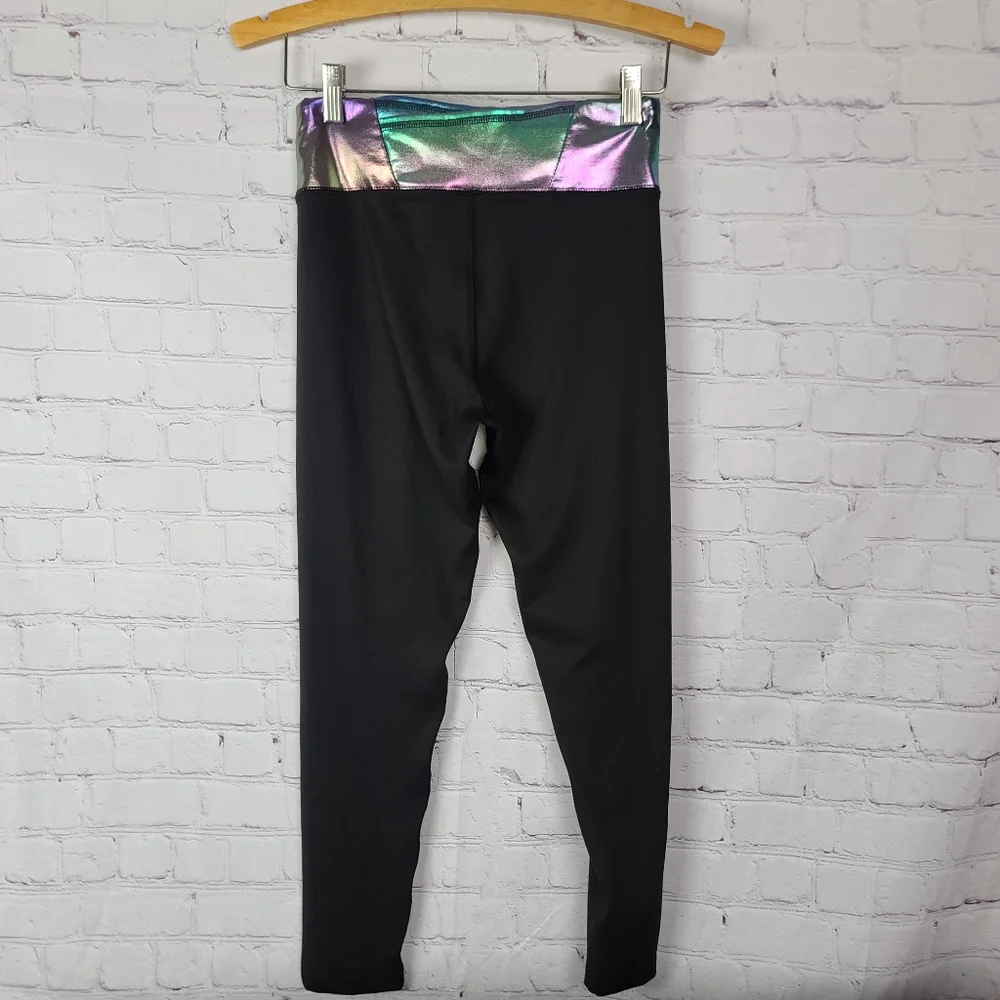 Justice Sport Cross Waistband Piped legs. Active Leggings. Black  Sz XL …
